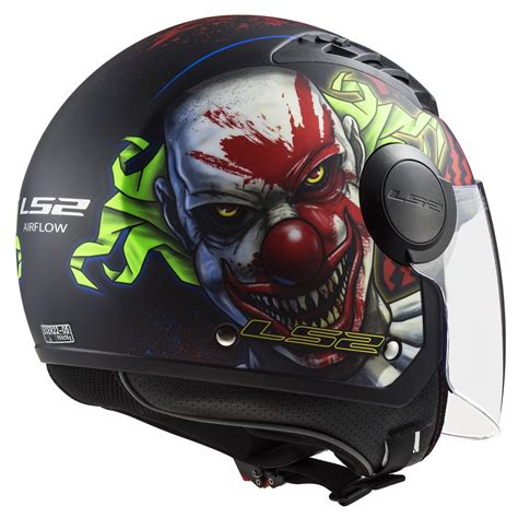 Ls Of Airflow Open Face Helmet Happy Dreams Matt Black Red Free