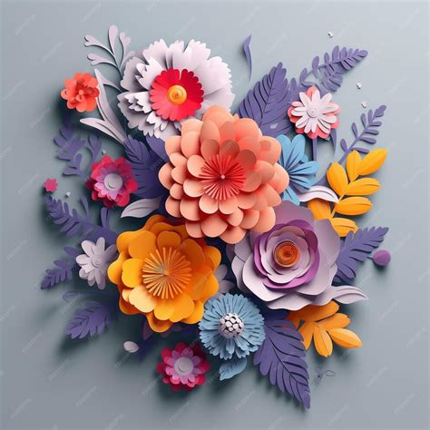 Premium Photo | Vibrant Blossoms A Kaleidoscope of Paper Flower Art and ...