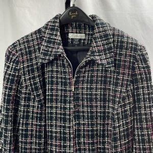 Dressbarn Jackets Coats Dressbarn Black And Gray Plaid Tweed