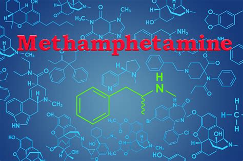 Metanfetamina Estrutura - Foto de Metanfetamina Estrutura Molecular Fórmula Química Renderização ...
