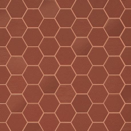 Mosaïque mix hexagonale en grès cérame rouge Rusty Red sol et mur