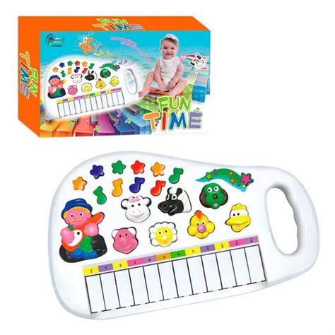 Piano Infantil Teclado Bebe Crian A Brinquedo Guedes Musica Cor Branco