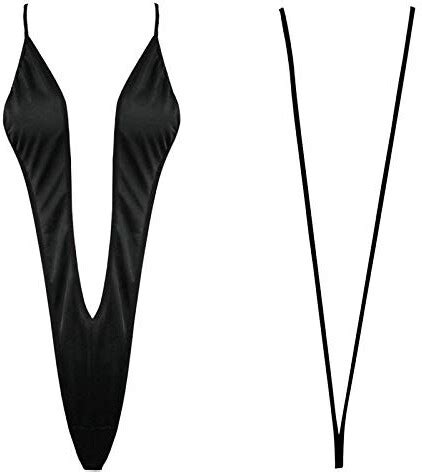 Inhzoy Women S One Piece Lingerie Weeny Sling Shot Micro Bikini Thong Underwear Monokini