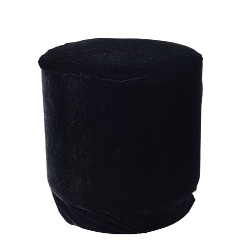 Round Ottoman Covers Black Velvet Theme Productions