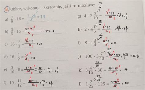 oblicz wykonując skracanie jeśli to możliwe Brainly pl