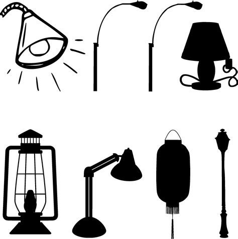 Lamp Silhouette Vector on white background 34075591 Vector Art at Vecteezy