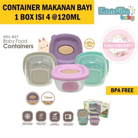 Jual Kandila Baby Food Container Mpasi Bayi Isi 4 Pcs Wadah Tempat