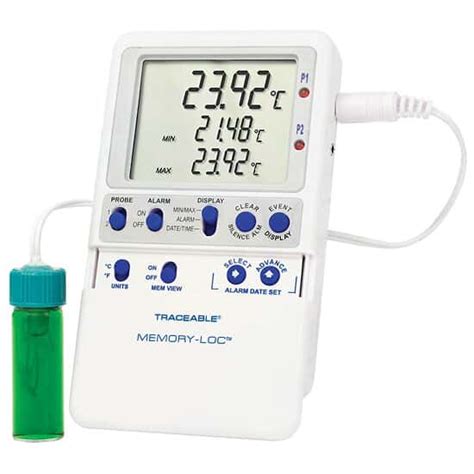 Traceable Memory Loc™ Calibrated Datalogging Thermometer 1 Vaccine Bottle Probe From Cole