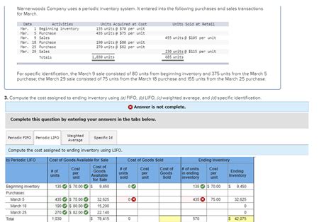 Solved Warnerwoods Company Uses A Periodic Inventory System Chegg