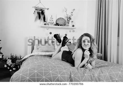 Sexy Blonde Model Red Lingerie High Stock Photo Shutterstock