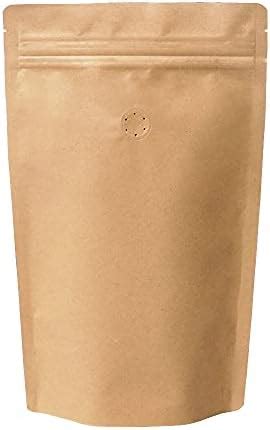 Amazon 50 Pieces 16 Ounce Kraft Paper Stand Up Coffee Bag Flat