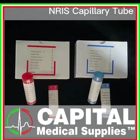 NRIS Capillary Tube Microhematocrit Sodium Heparinized 10 Vials Box