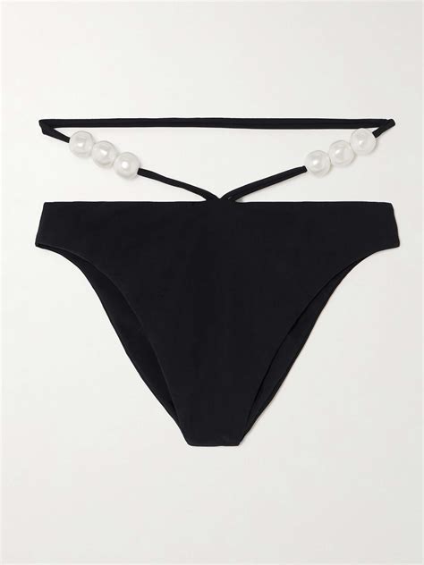 MAGDA BUTRYM Faux Pearl Embellished Bikini Briefs NET A PORTER