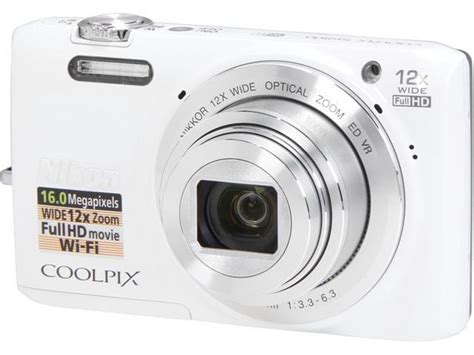 Nikon COOLPIX S6800 White 16 MP 12X Optical Zoom 25mm Wide Angle ...
