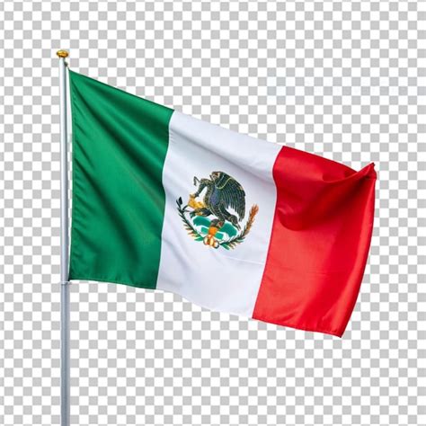 Premium PSD Textured Flagpole Flag Of Mexico