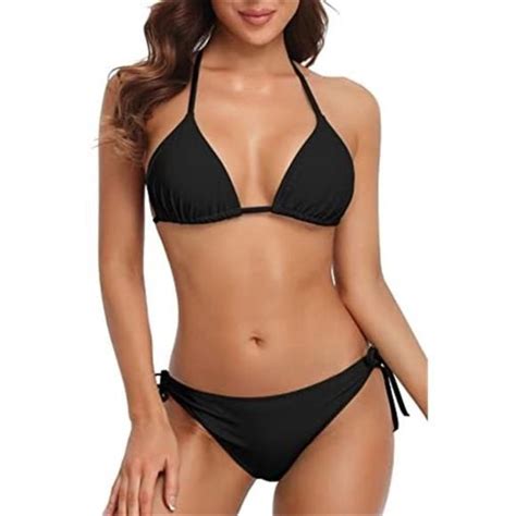 Swim Women Halter Bikini String Piece Triangle Swimsuit Tie Side Swimwear Poshmark