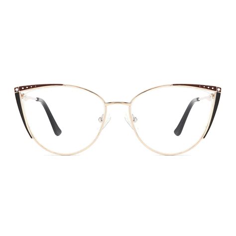 New Fashion Model Cateye Metal Shiny Good Quality For Ladies Women Retro Vintage Eyeglasses