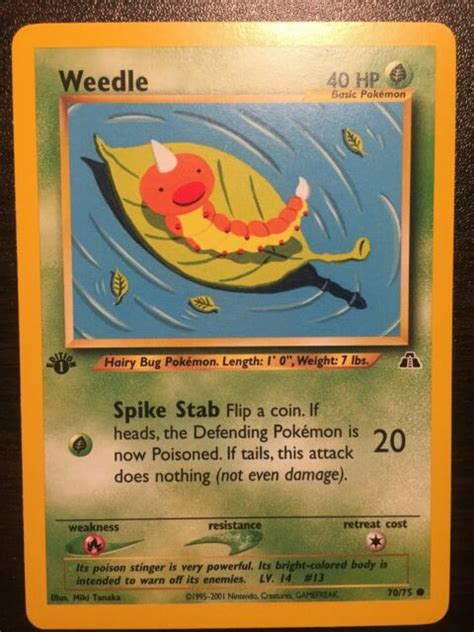 Pokemon Card Neo Discovery St Edition Weedle Free Shipping Ebay