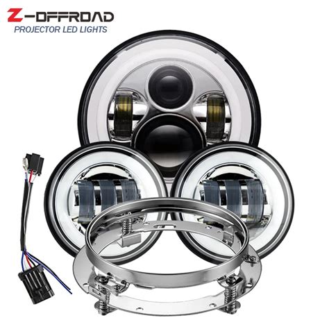 7 Inch Light Led Headlight Halo Ring Headlamp For Motorcycle Ultra Classic Electra Street Glide