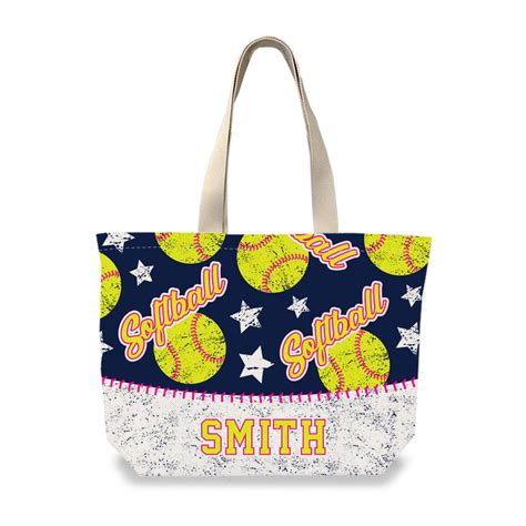 Custom Personalized Softball Tote Bag