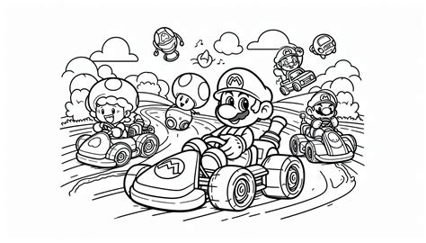 Mario Kart World Ausmalbilder - Mario Kart World Colouring