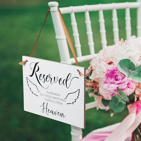 Yousoontic Reserved Signs for Wedding Wood in Loving Memory Wedding