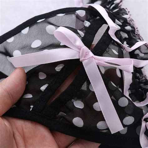 Buy Men S Lace Ruffles Frilly See Through Bikini Suit Sissy Panties