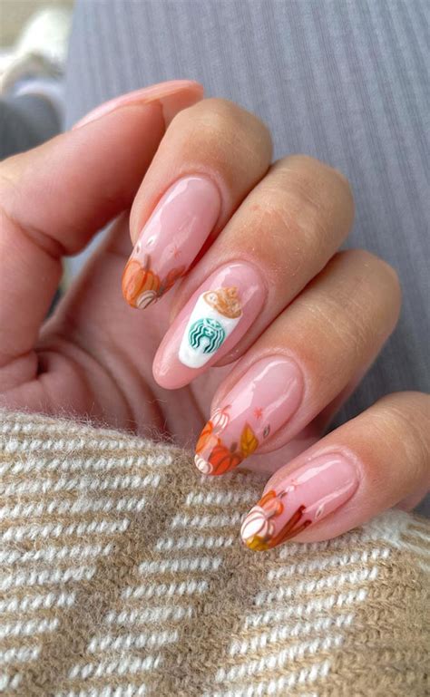 Charming Fall Nail Art To Adorn Your Tips Starbucks Pumpkin Tip