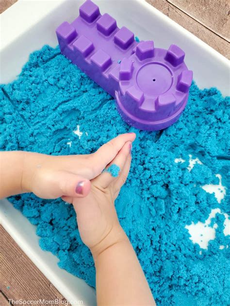 Homemade Kinetic Sand With 3 Ingredients The Soccer Mom Blog