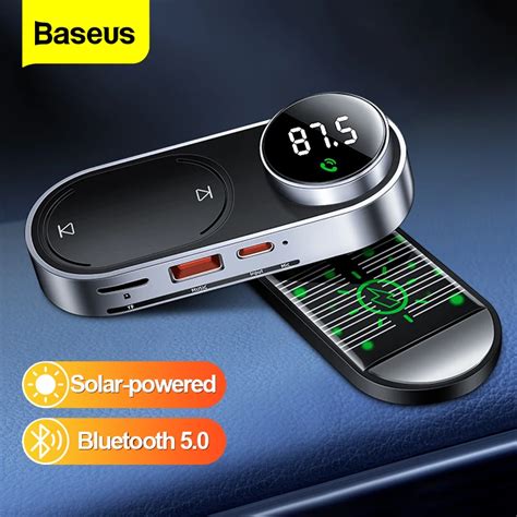 Baseus Modulador Transmissor Fm Solar Carro Sem Fio Bluetooth 5 0