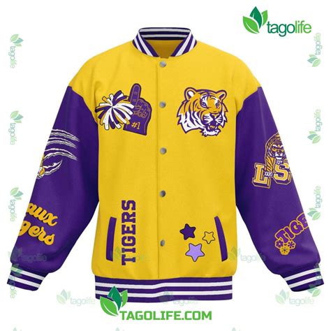 LSU Tiger Stand Right Up And Road Baseball Jacket - Tagolife