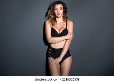 Brunette Lingerie Big Breasts Hairstyle On Stock Photo Shutterstock