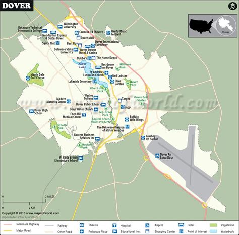 dover map capital delaware dover city map