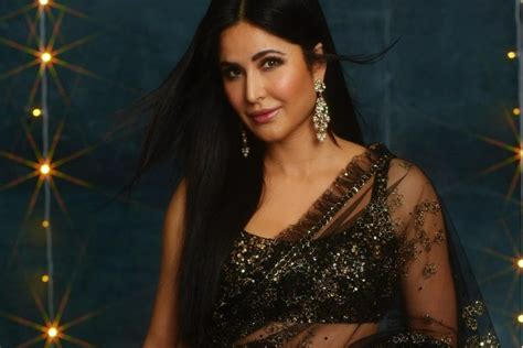 Katrina Kaif Turns Patakha In Hot Black Saree With Plunging Neckline Sexy Blouse For Diwali