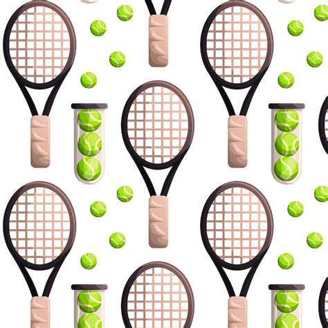 Patr N De Pelota De Tenis Y Raqueta De Tenis Vector Premium