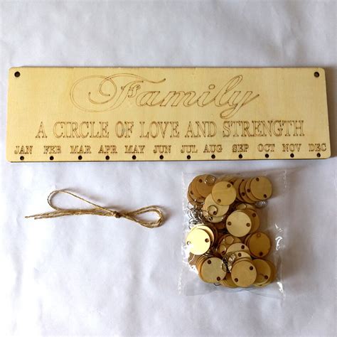 Vintage Wooden Birthday Tracker Reminder Calendar Grandado