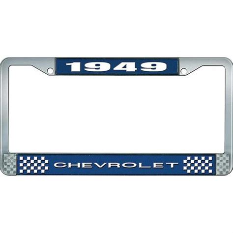 Oer Lf B Chevy Blue Chrome License Plate Frame