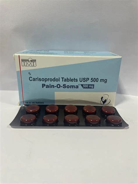 Carisoprodol Tablets Pain O Soma 500 Mg At Rs 150 Stripe GANJIPETH