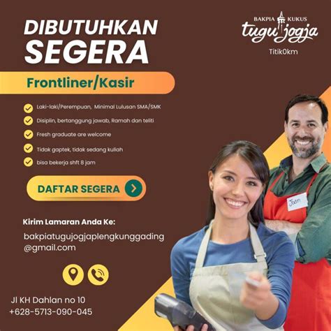 Lowongan Kerja Kasir Frontliner Di Bakpia Kukus Tugu Jogja Titik Nol