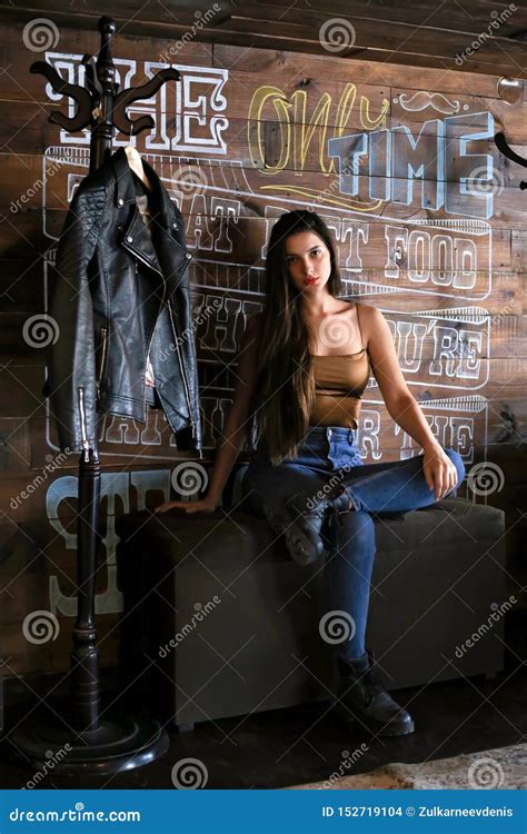 Brunette In A Wild West Bar Stock Photo Image Of Lifestyle Beautiful