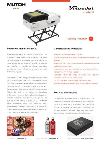 Valuejet X Mutoh Cat Logo Pdf Documentaci N T Cnica Brochure