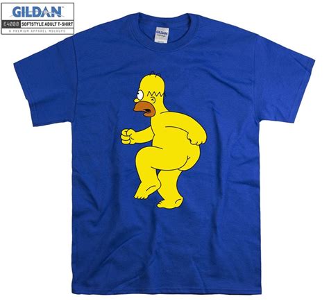 The Simpsons Homer Simpson Naked T Shirt Art Cartoon T Shirt Etsy Australia