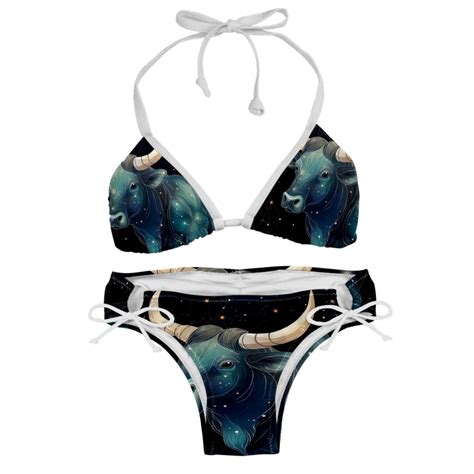 Taurus Constellation Women S Swimwear Bikini Set With Detachable Sponge And Adjustable Strap