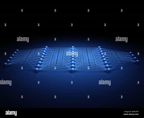 Deep Red Neuronal Artificial Estructura Vista Lateral Ilustración Digital Con El Esquema De