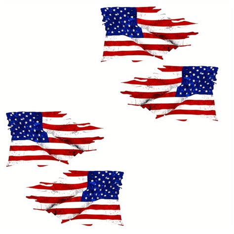 4pcs Cool American Flag Car Stickers Choice Free America Happy