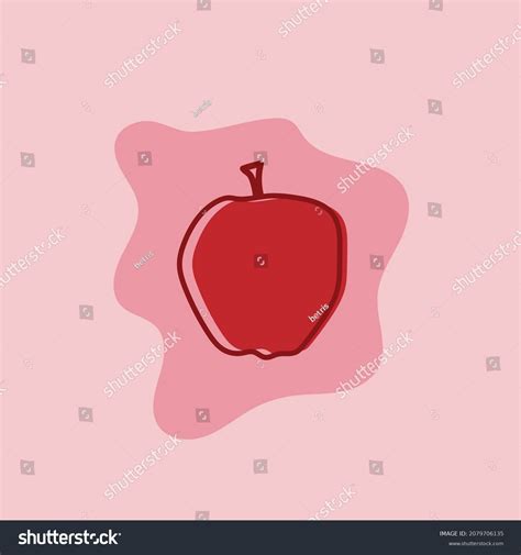 Red Apple Fruit Hand Drawn Vector Stock Vector Royalty Free 2079706135 Shutterstock