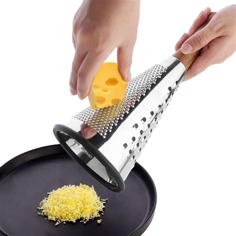 Cone Cheese Grater With Handle Stainless Steel Triple