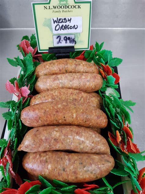 Welsh Dragon Sausages 450g 1lb NL Woodcock