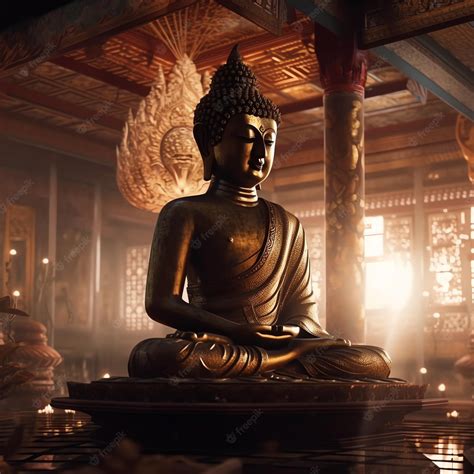 Premium Photo Buddha Temple Celebrating Vesak Day