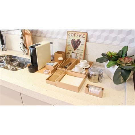 Organizador Bandeja Modular Empilhável Individual Grande Maxcril Caixa C 05 Unidades Nude